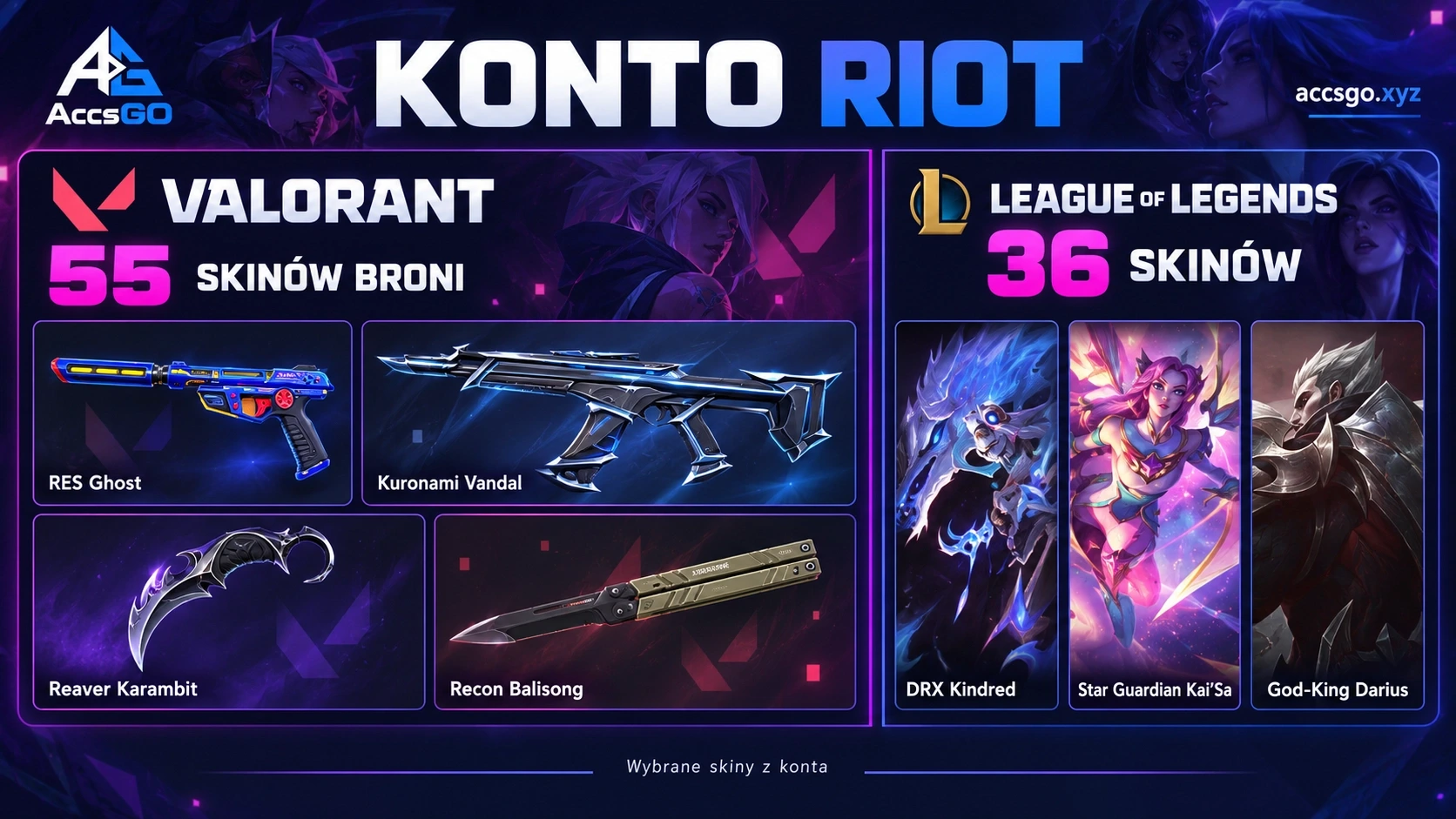 Valorant + LoL | Reaver | Kuronami | 36 LoL Skins
