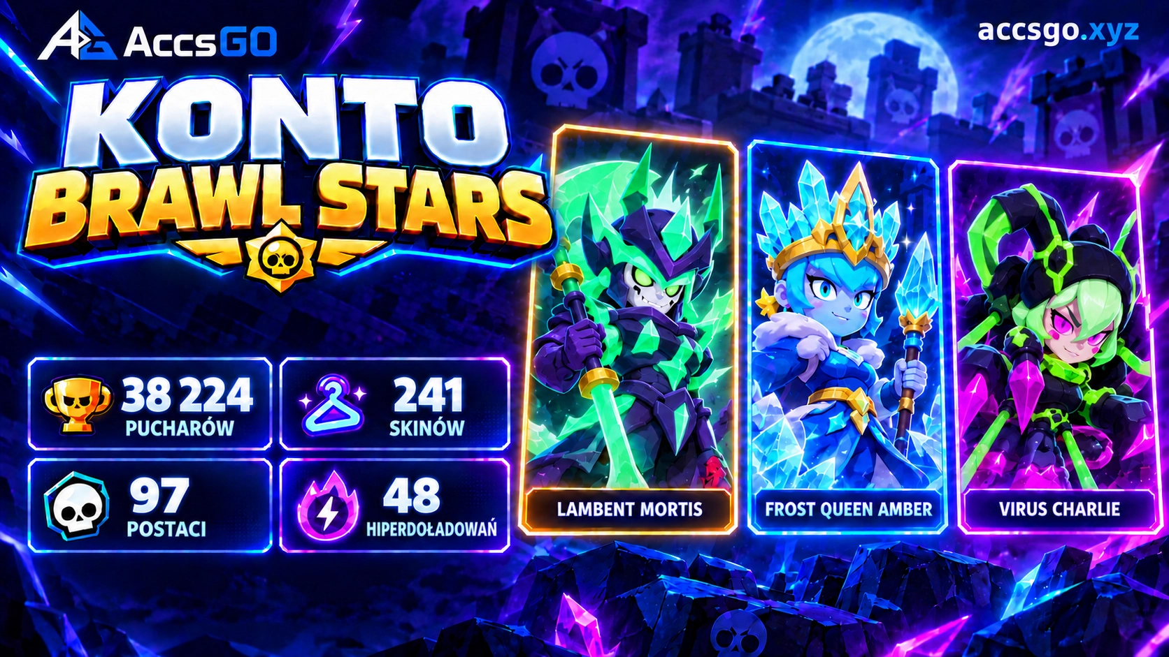 Brawl Stars | 38 224 puchary | 97 zadymiarzy | 241 skinów