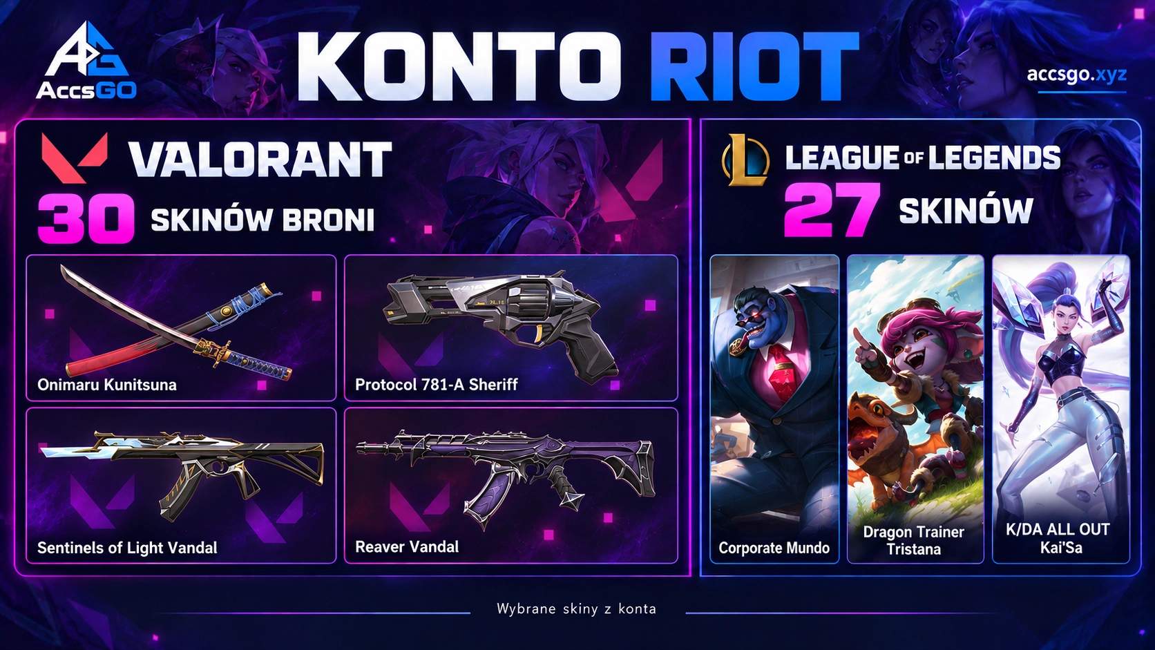 Valorant EU | 30 Skinów | Onimaru Kunitsuna | Reaver Vandal